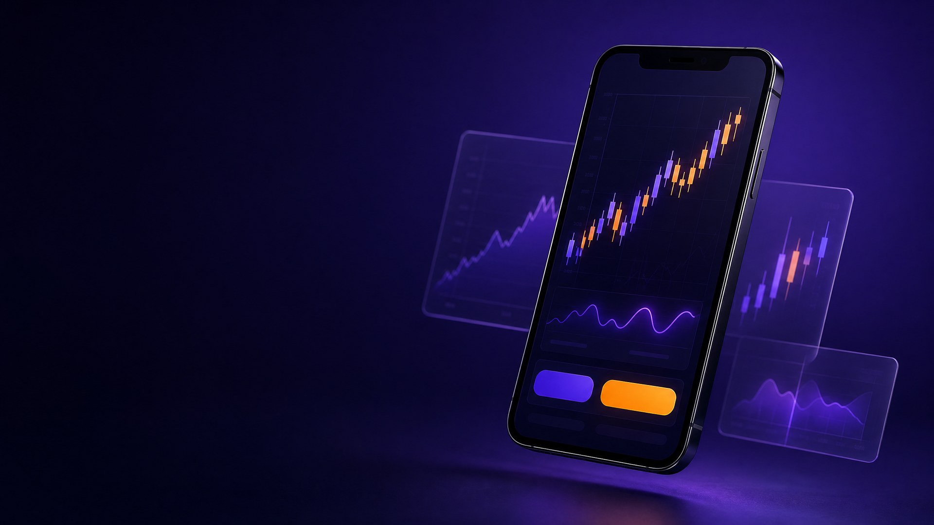 Smartphone running the Quvra Vale trading app